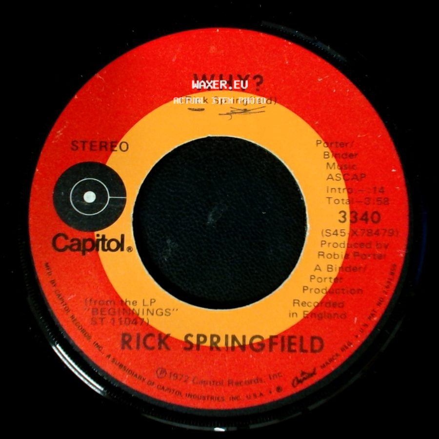 Rick Springfield - Speak To The Sky / Why? side B