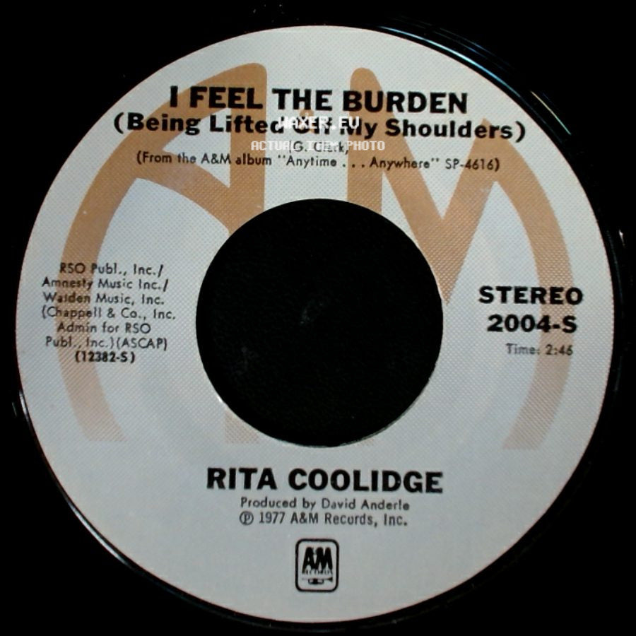 Rita Coolidge - The Way You Do The Things You Do / I Feel The Burden (Being Lifted Off My Shoulders) side B