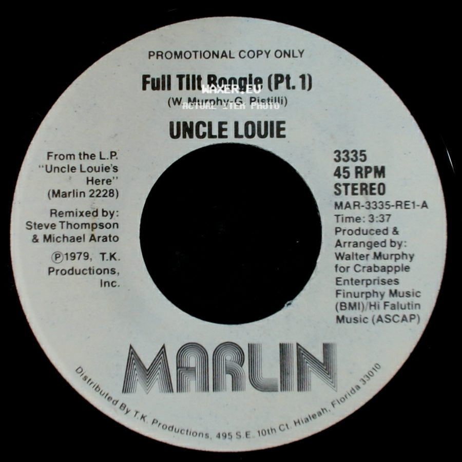 Uncle Louie - Full Tilt Boogie (Pt. 1) / Full Tilt Boogie (Pt. 1) side A