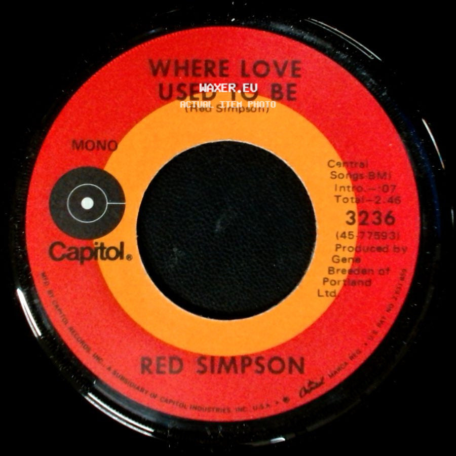 Red Simpson - I'm A Truck / Where Love Used To Be side B