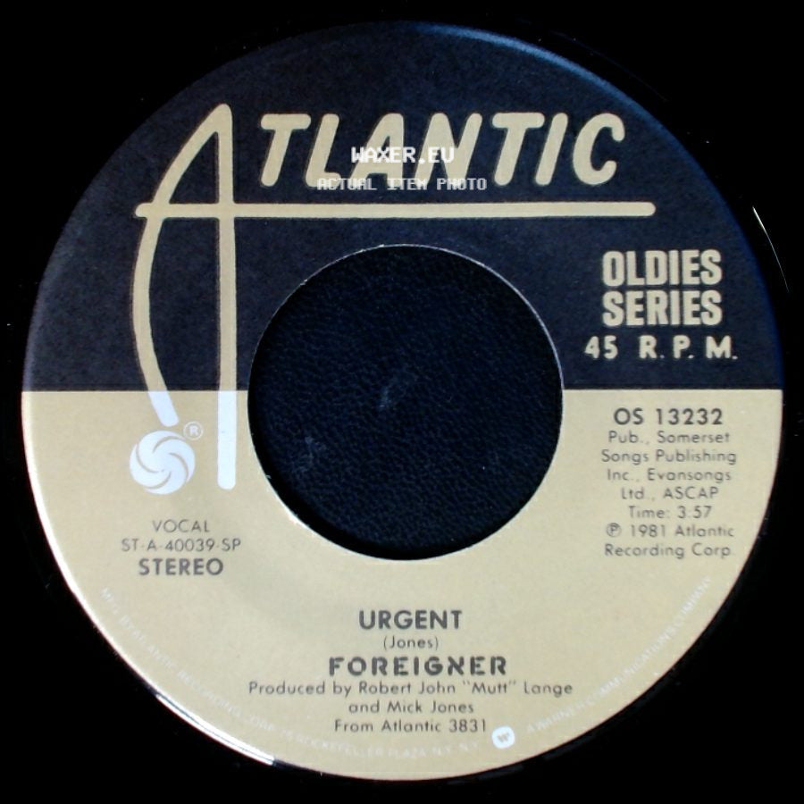 Foreigner - Waiting For A Girl Like You / Urgent side B
