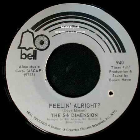 The 5Th Dimension - One Less Bell To Answer / Feelin' Alright? side B