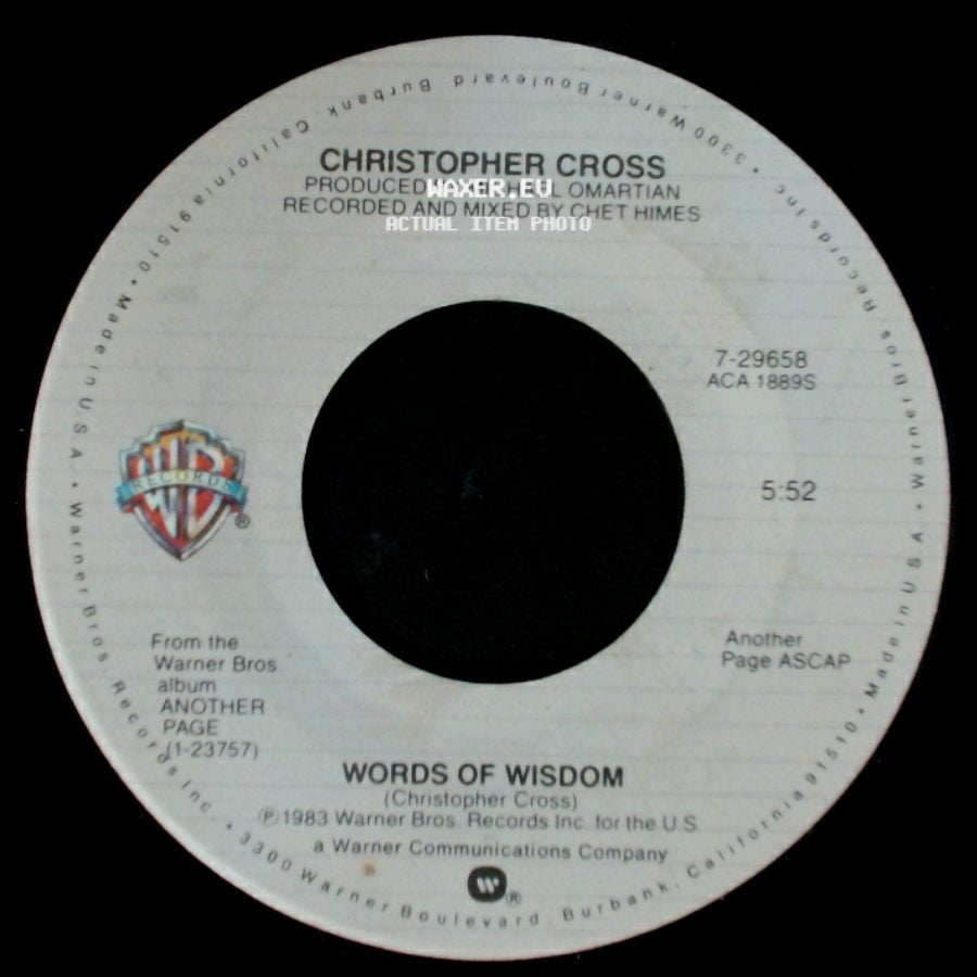 Christopher Cross - Words Of Wisdom / Think Of Laura side A
