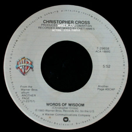 Christopher Cross - Words Of Wisdom / Think Of Laura side A