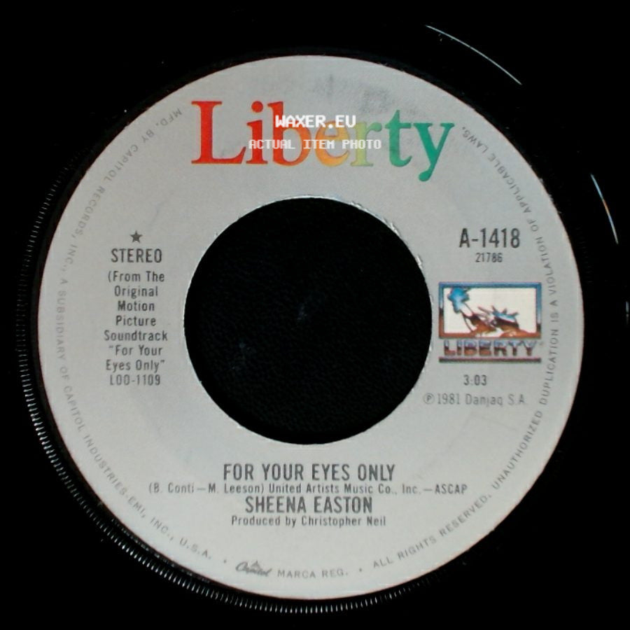 Sheena Easton - For Your Eyes Only / For Your Eyes Only side A