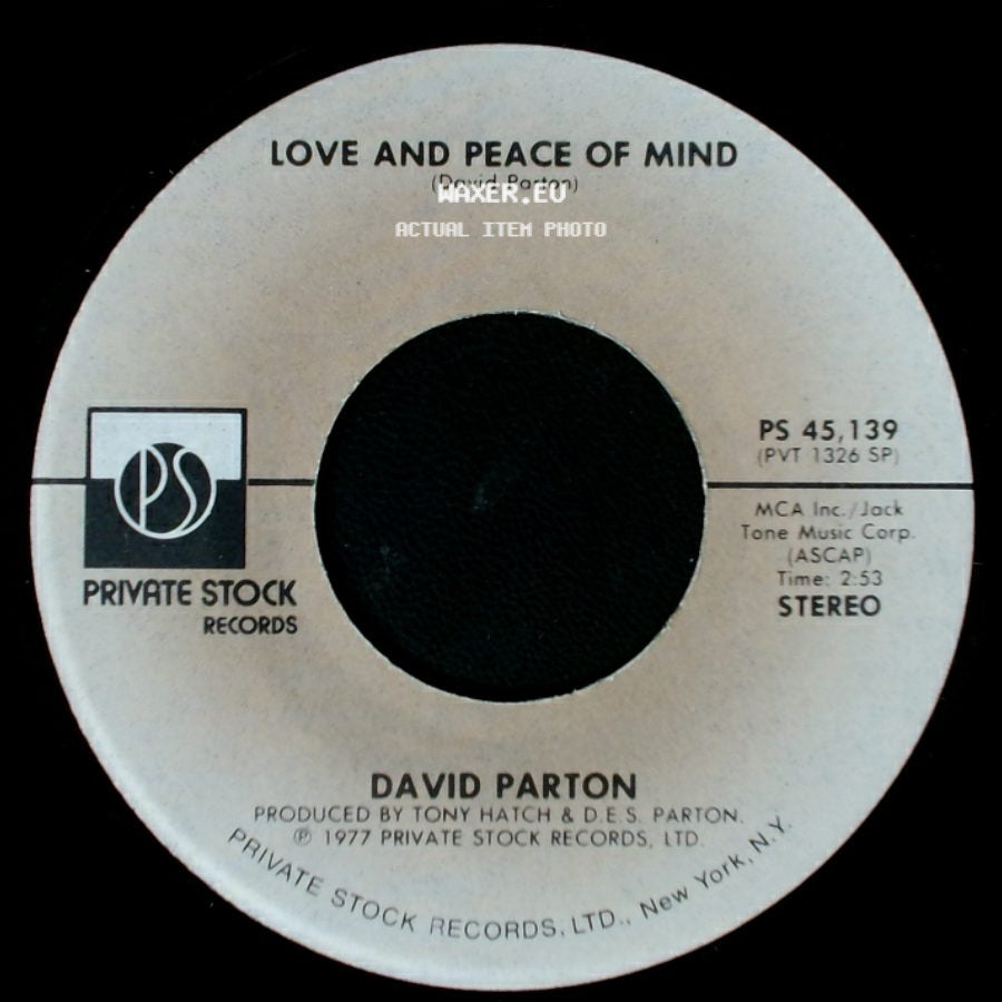 David Parton - Love And Peace Of Mind / Isn't She Lovely (Stevie Wonder) side A