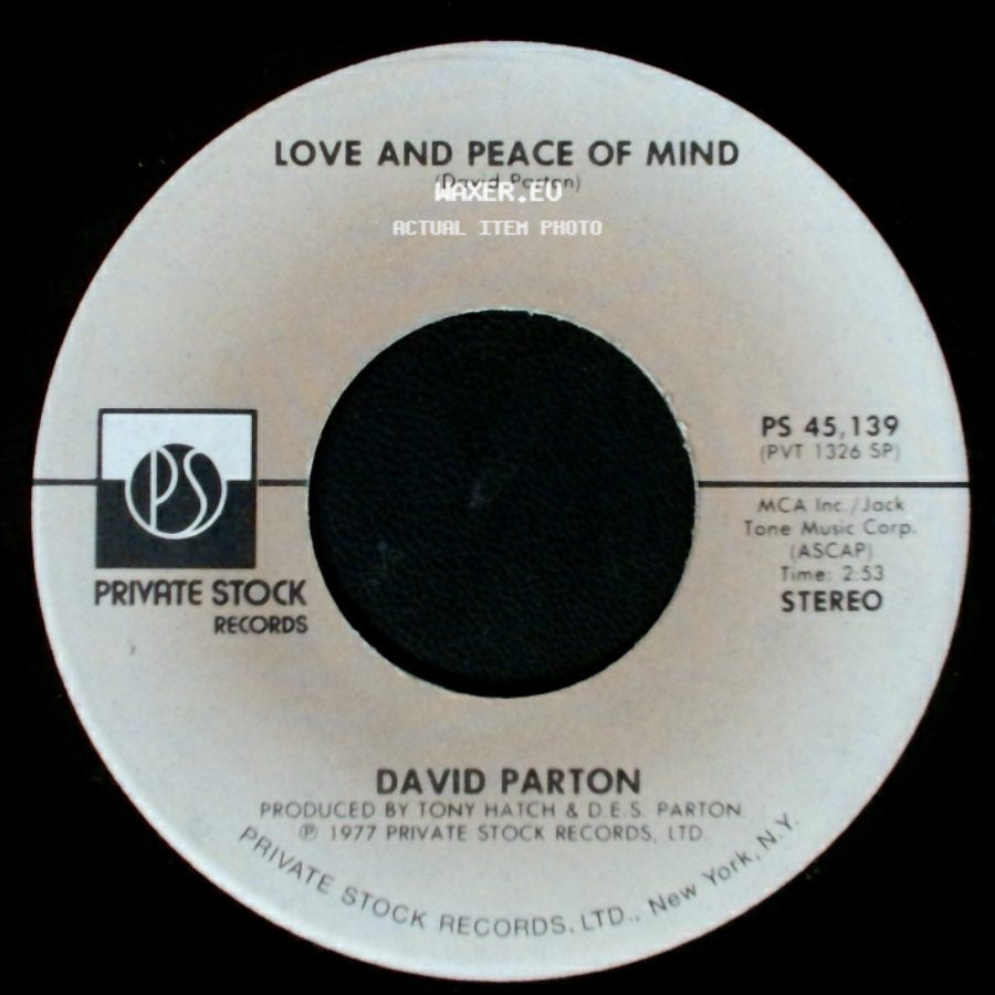 David Parton - Love And Peace Of Mind / Isn't She Lovely side A