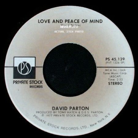 David Parton - Love And Peace Of Mind / Isn't She Lovely side A