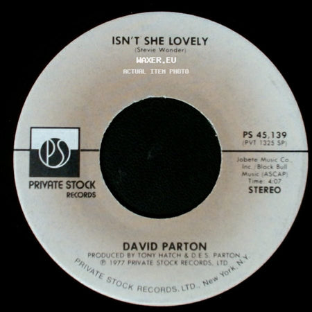 David Parton - Love And Peace Of Mind / Isn't She Lovely side B