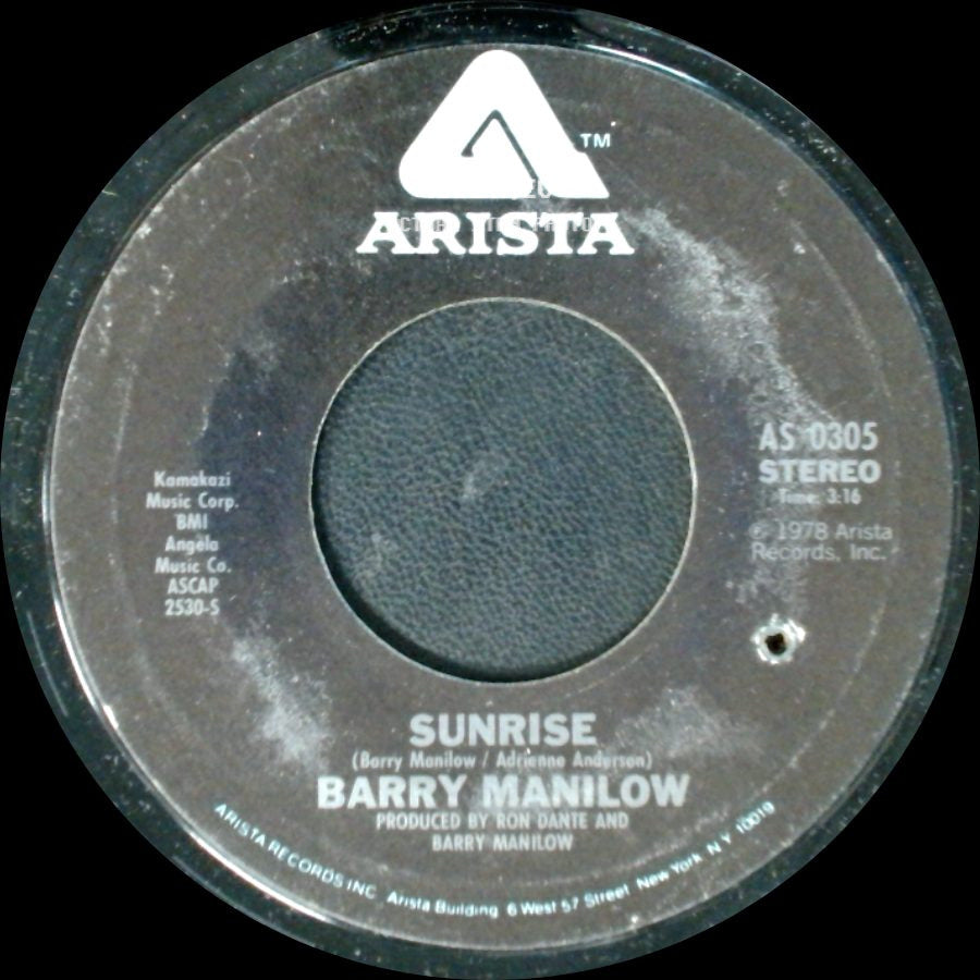 Barry Manilow - Sunrise / Can't Smile Without You side A