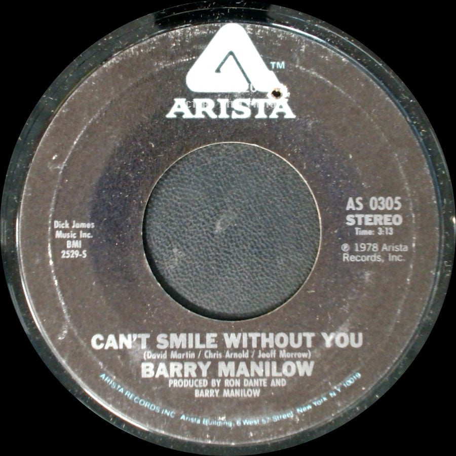 Barry Manilow - Sunrise / Can't Smile Without You side B