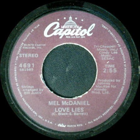 Mel Mcdaniel - Love Lies / Oklahoma Wind side A