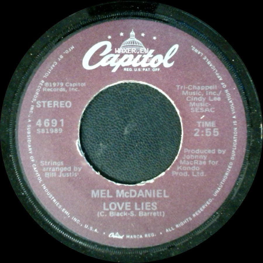 Mel Mcdaniel - Love Lies / Oklahoma Wind side A