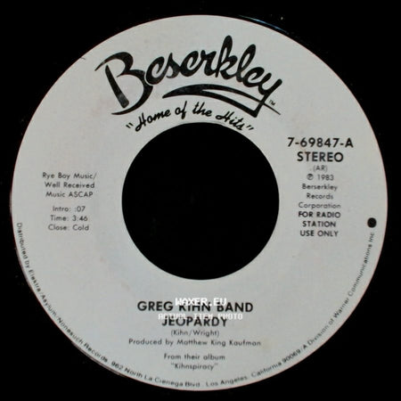 Greg Kihn Band - Jeopardy / Jeopardy side A