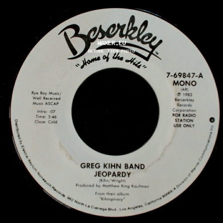 Greg Kihn Band - Jeopardy / Jeopardy side B