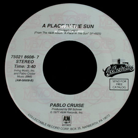 Pablo Cruise - Whatcha Gonna Do? / A Place In The Sun side B