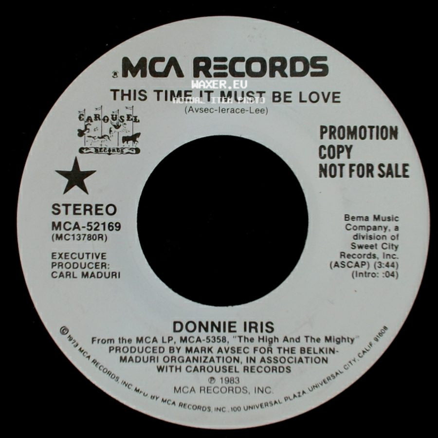 Donnie Iris - This Time It Must Be Love / This Time It Must Be Love side B