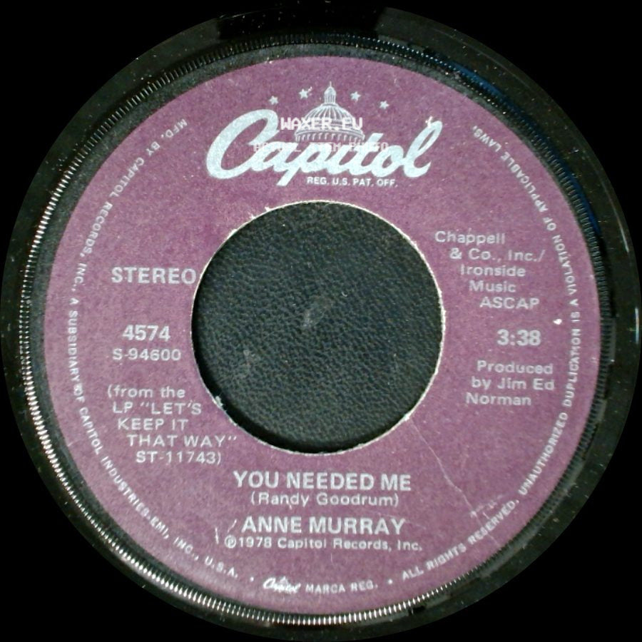 Anne Murray - I Still Wish The Very Best For You / You Needed Me side B