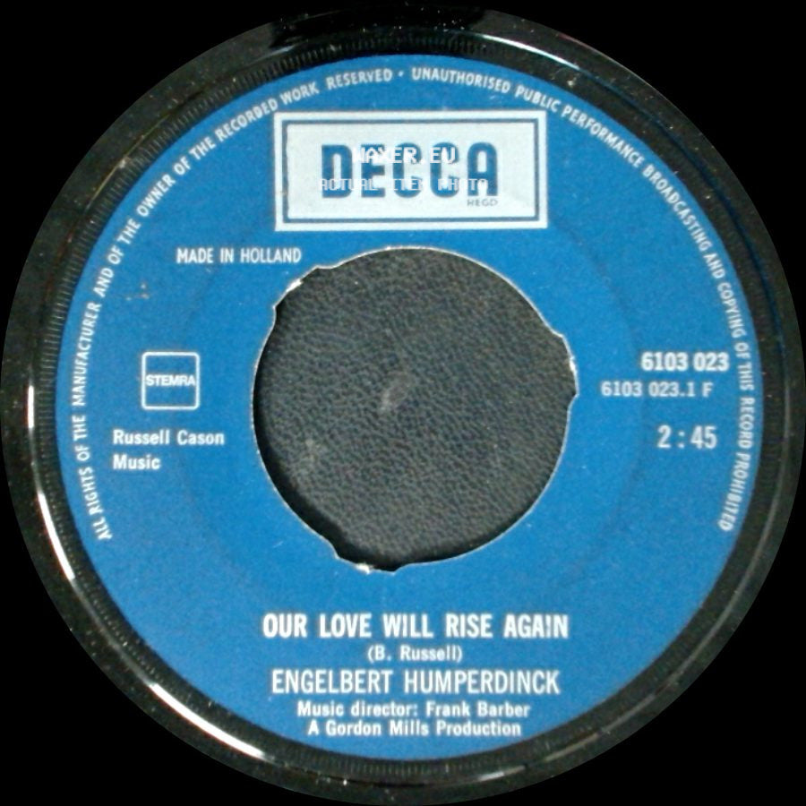 Engelbert Humperdinck - You're The Window Of My World / Our Love Will Rise Again side B