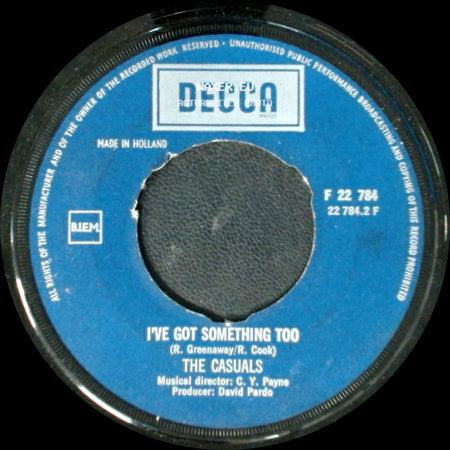 The Casuals - When Jezamine Goes / I've Got Something Too side B