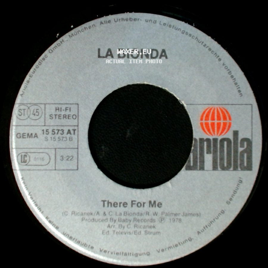 La Bionda - One For You, One For Me / There For Me side B