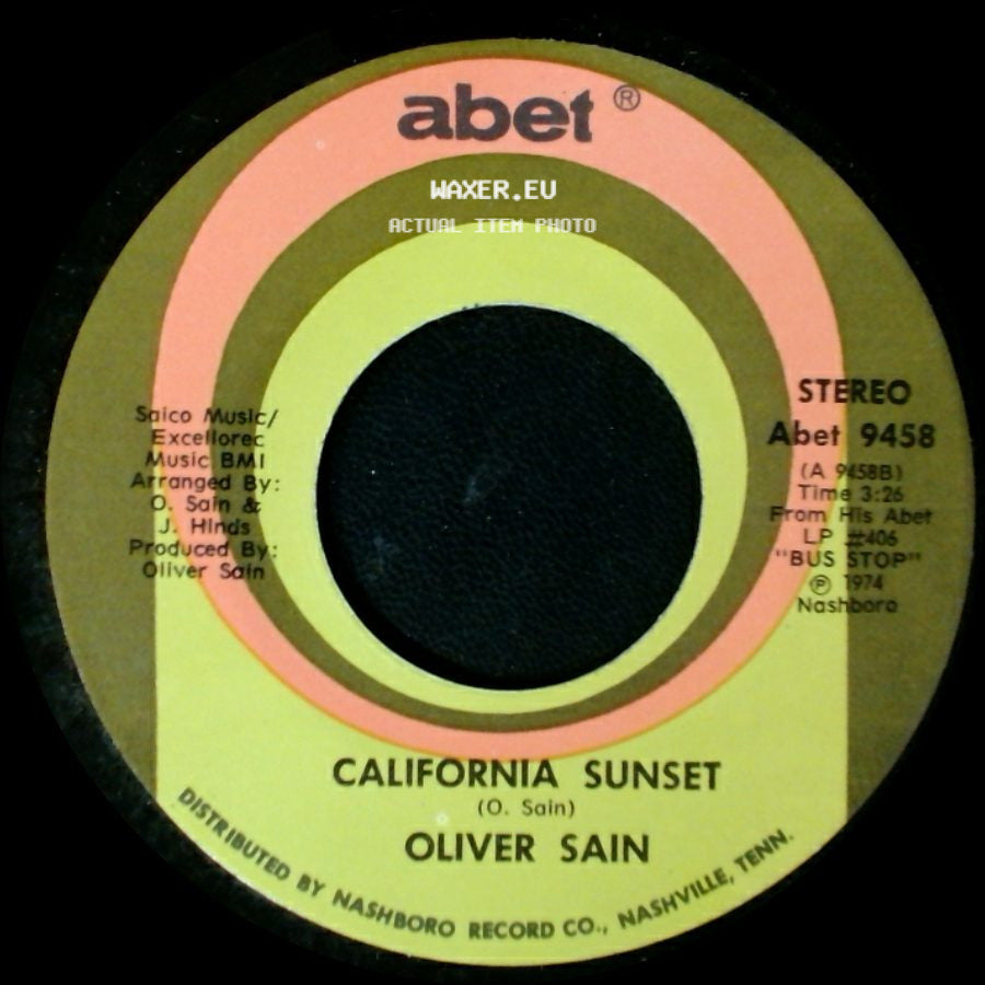 Oliver Sain - Booty Bumpin' (The Double Bump) / California Sunset side B