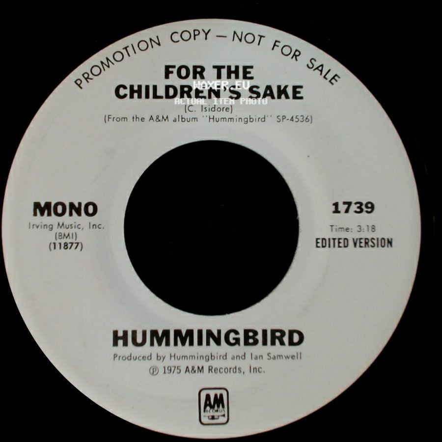 Hummingbird - For The Children's Sake / For The Children's Sake side B