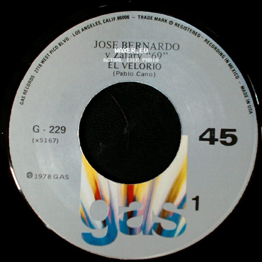 Jose Bernardo Y Zafary "69" - El Velorio / Collar De Perlas side A