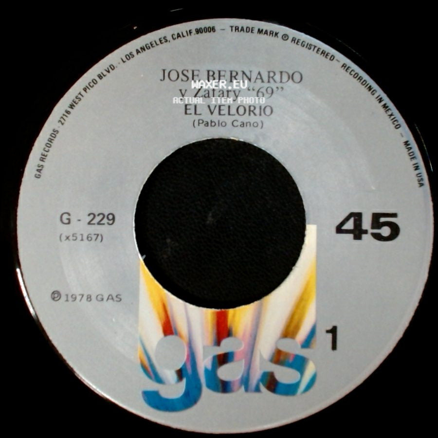 Jose Bernardo Y Zafary "69" - El Velorio / Collar De Perlas side A