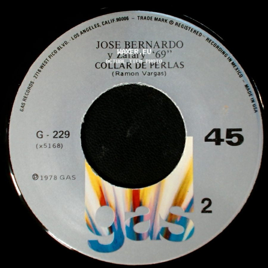 Jose Bernardo Y Zafary "69" - El Velorio / Collar De Perlas side B