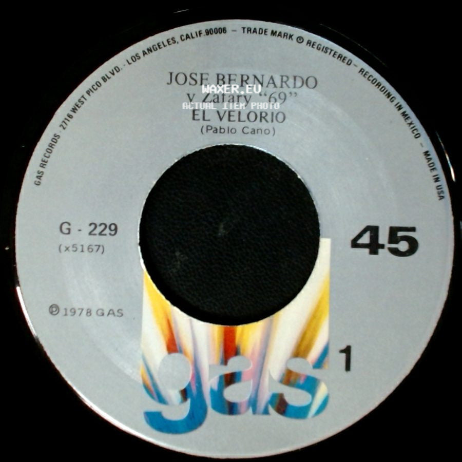Jose Bernardo Y Zafary "69" - El Velorio / Collar De Perlas side A
