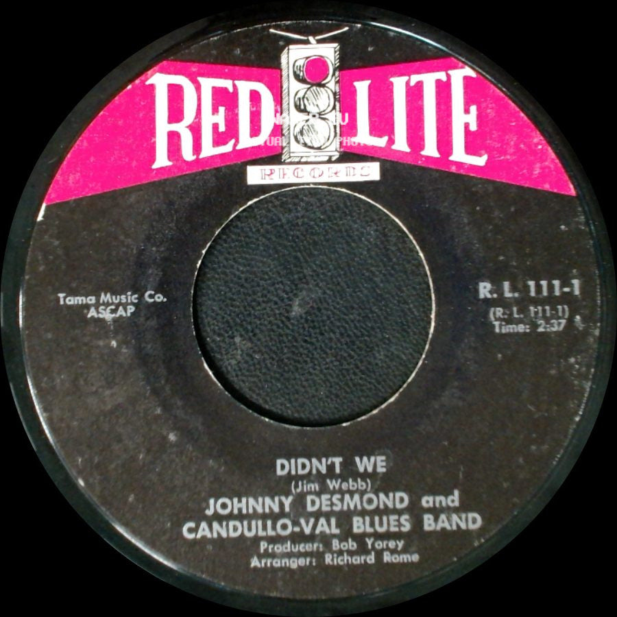 Johnny Desmond / Johnny Desmond And Candullo-Val Blues Band - Red Lips / Didn't We side B