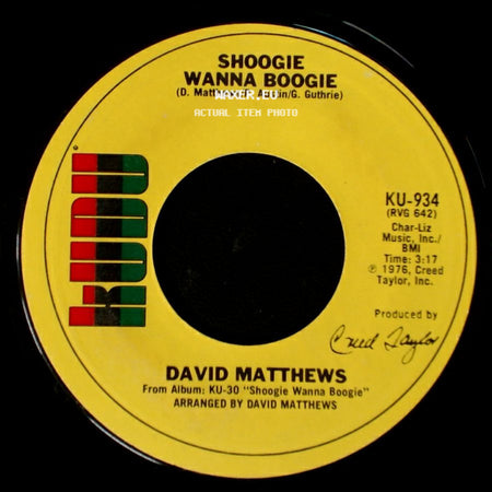 David Matthews - Gotta Be Where You Are / Shoogie Wanna Boogie side B