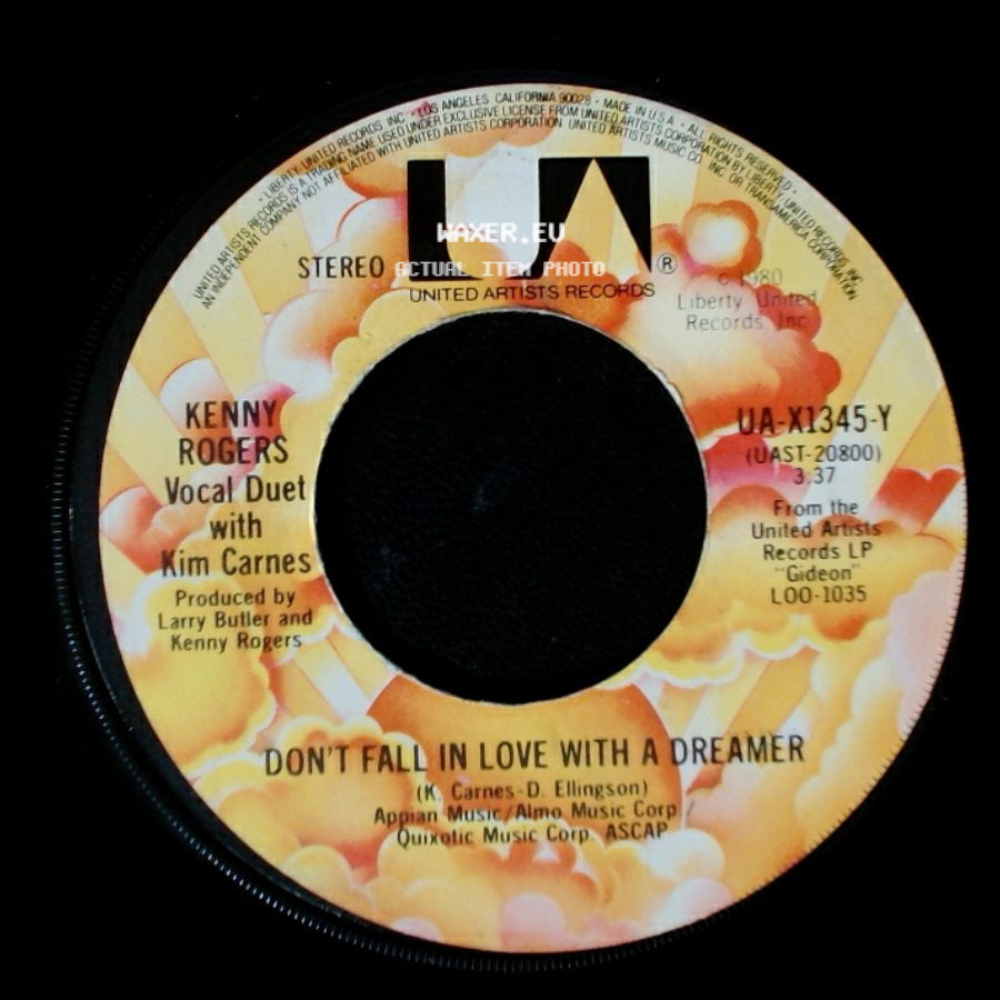 Kenny Rogers / Kenny Rogers Vocal Duet With Kim Carnes - Intro: Goin' Home To The Rock / Gideon Tanner / Don't Fall In Love With A Dreamer side B