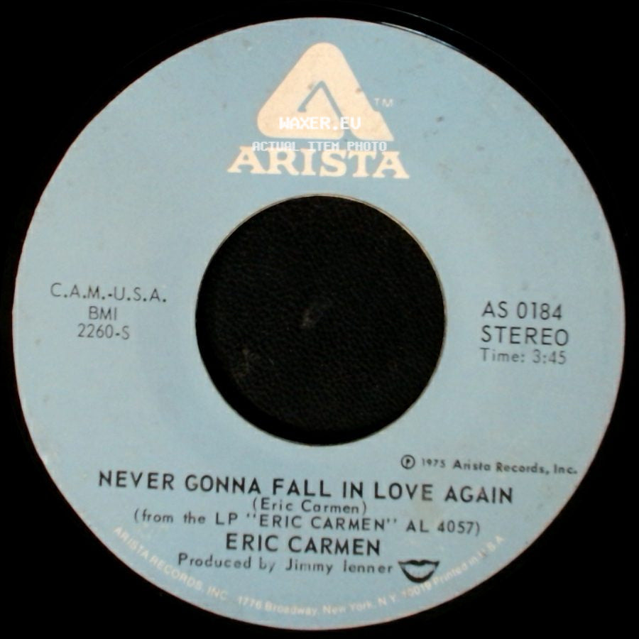 Eric Carmen - Never Gonna Fall In Love Again / No Hard Feelings side A