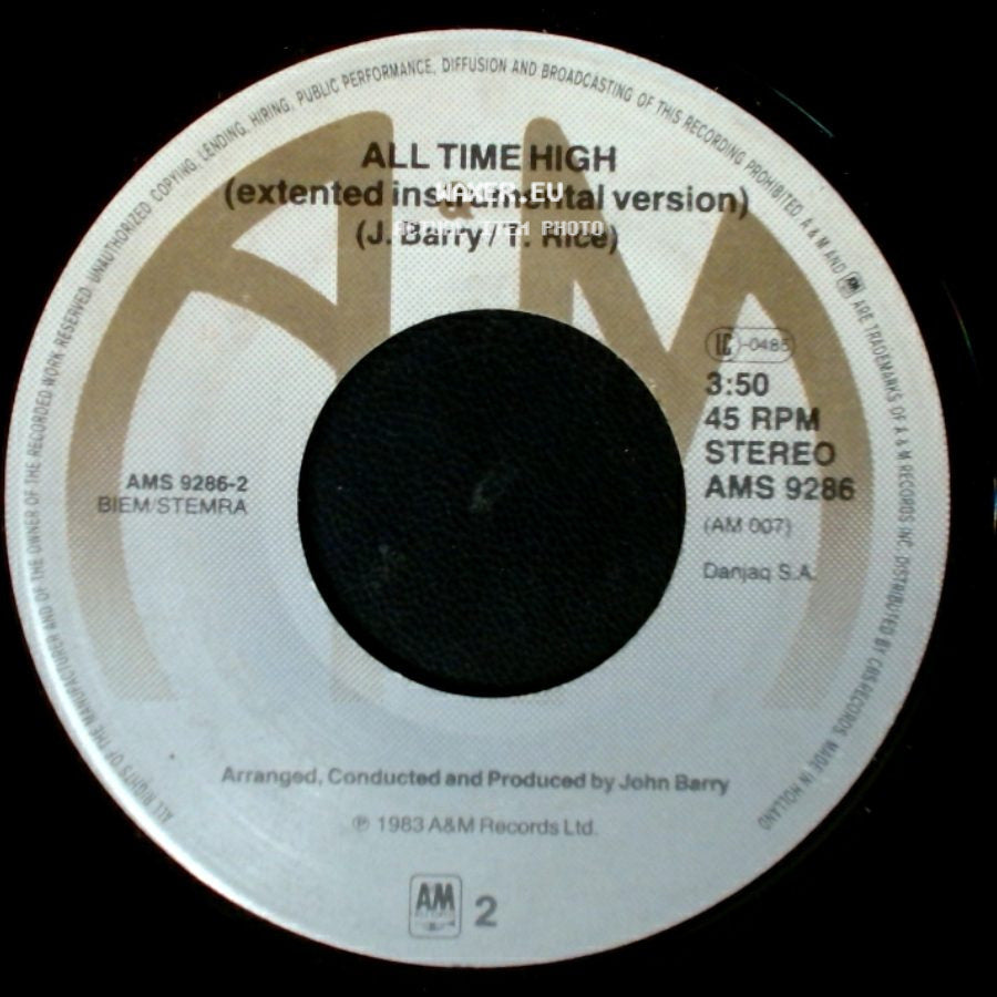 John Barry / Rita Coolidge - All Time High (Extented Instrumental Version) / All Time High side A