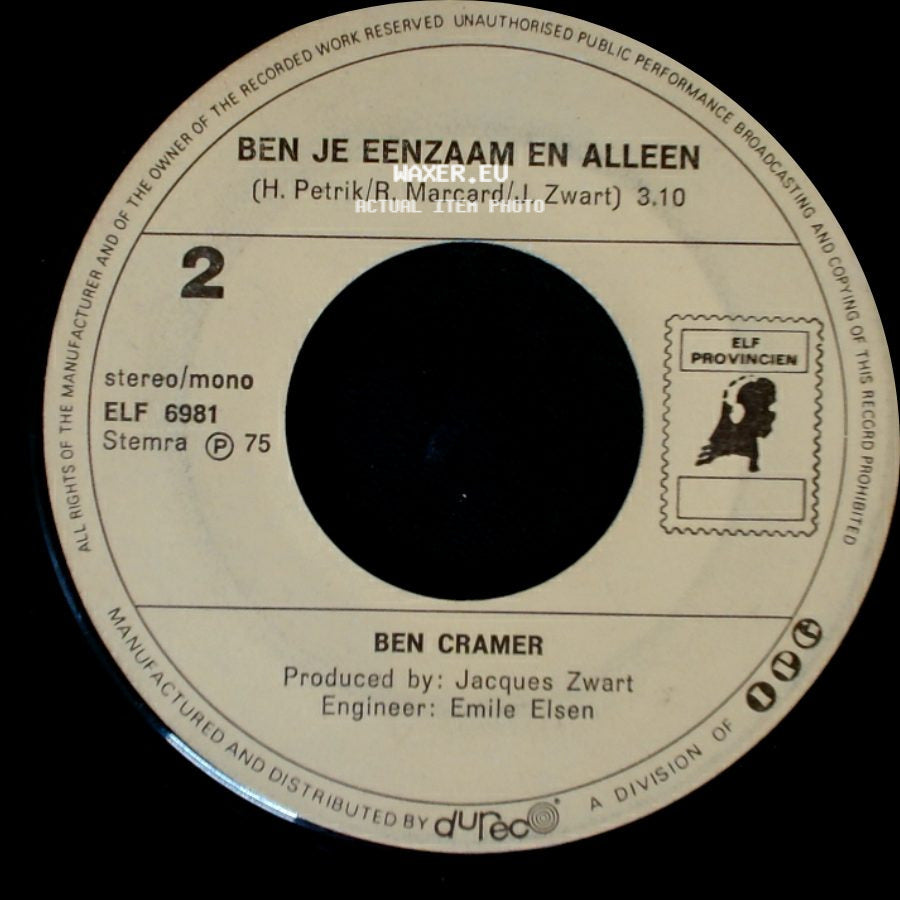 Ben Cramer - Barbara / Ben Je Eenzaam En Alleen side B