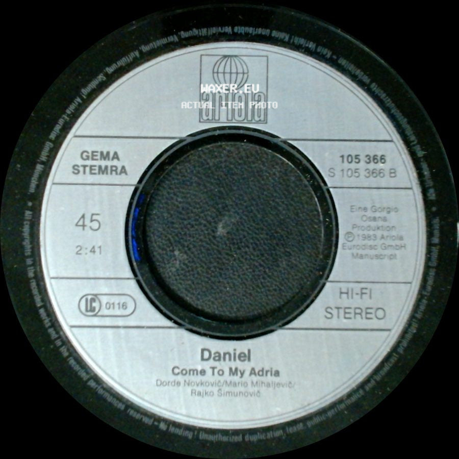 Daniel - Come To My Adria / Julie side A