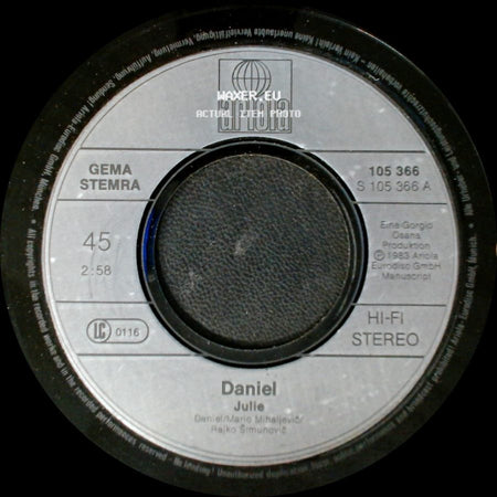 Daniel - Come To My Adria / Julie side B
