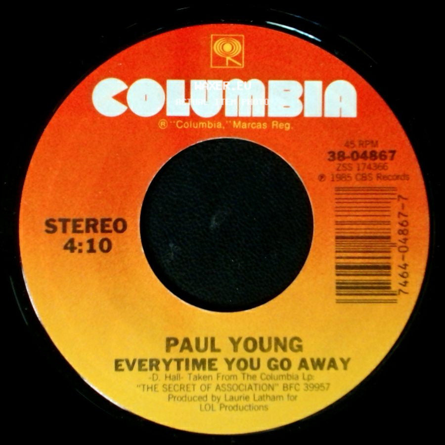 Paul Young - Everytime You Go Away / This Means Anything side A