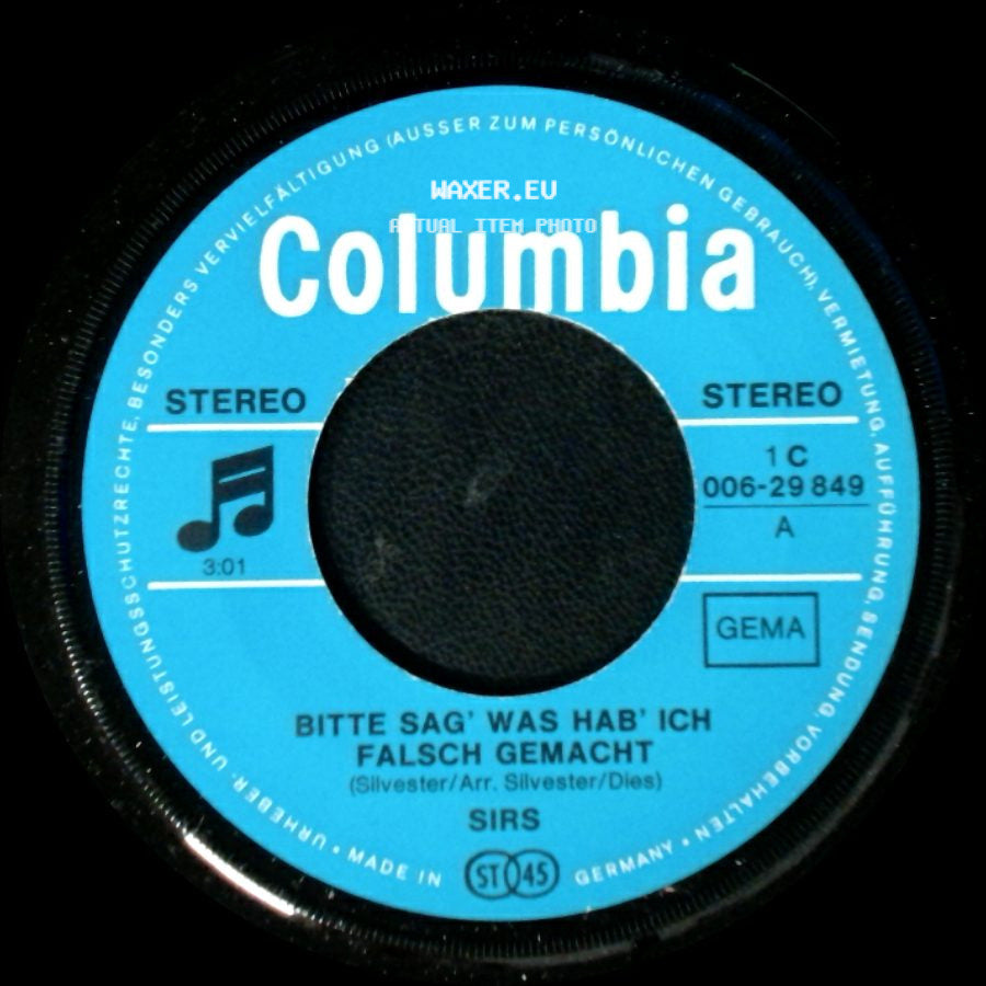 Sirs - Du Bist Mein Schönster Gedanke / Bitte Sag' Was Hab' Ich Falsch Gemacht side B