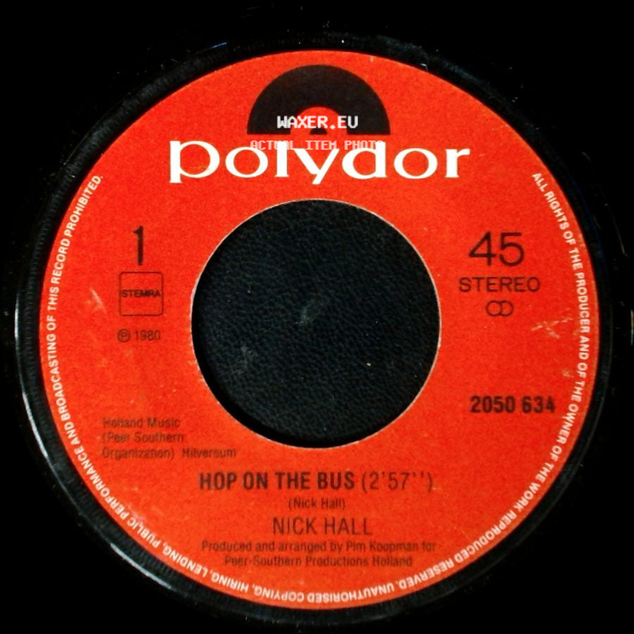 Nick Hall - Hop On The Bus / Love Couldn't Carry Us Through side A