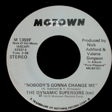 The Dynamic Superiors (Tm) - Nobody's Gonna Change Me / Nobody's Gonna Change Me side A