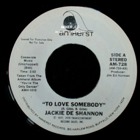 Jackie De Shannon - To Love Somebody / To Love Somebody side A