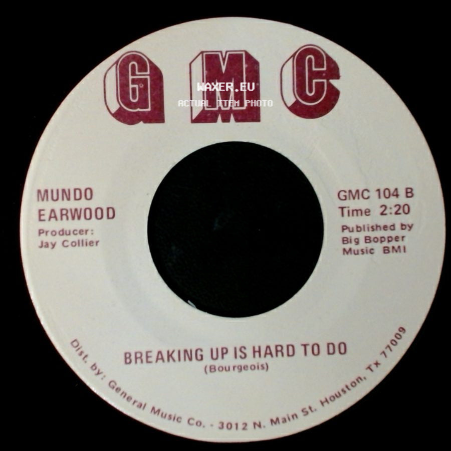 Mundo Earwood - Things I'd Do For You / Breaking Up Is Hard To Do side B