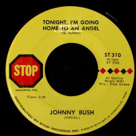 Johnny Bush - My Cup Runneth Over / Tonight, I'm Going Home To An Angel side B