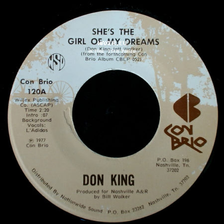 Don King - Dancing Across My Memory / She's The Girl Of My Dreams side B