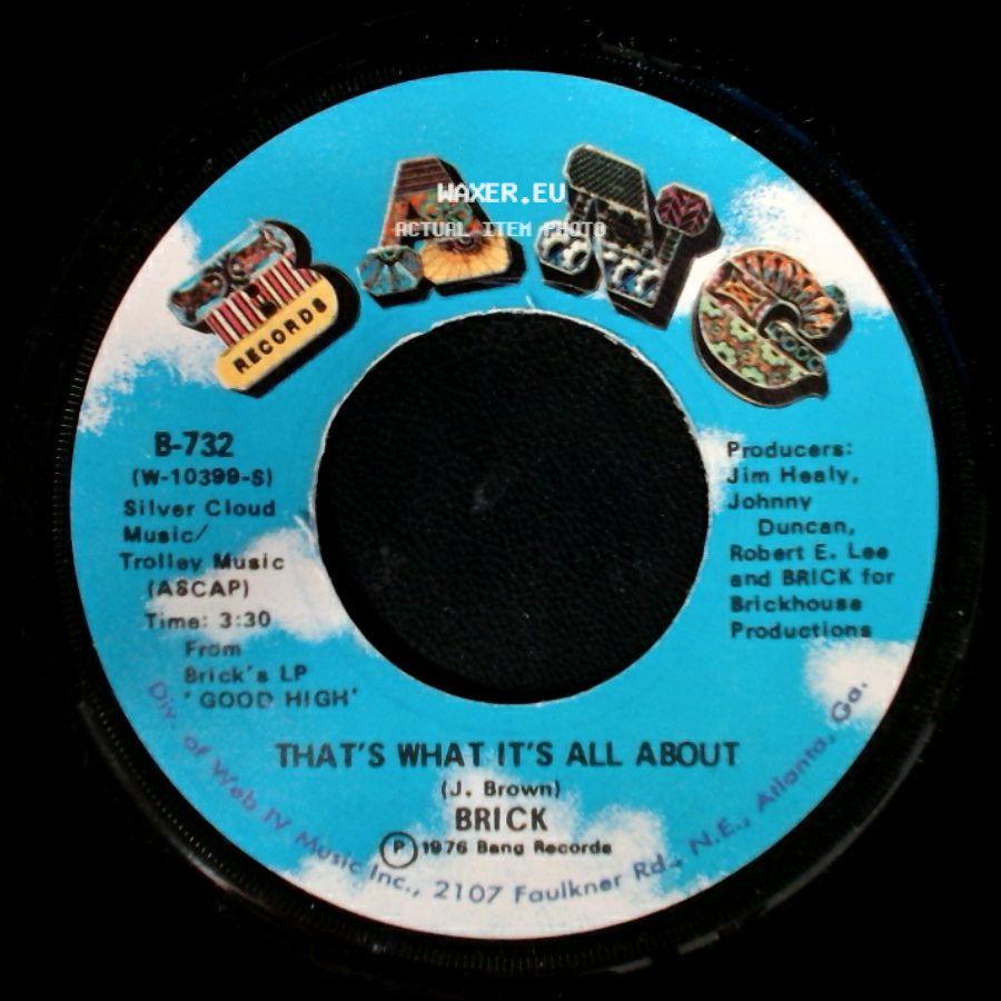 Brick - Can't Wait (Tick Tock) / That's What It's All About side B