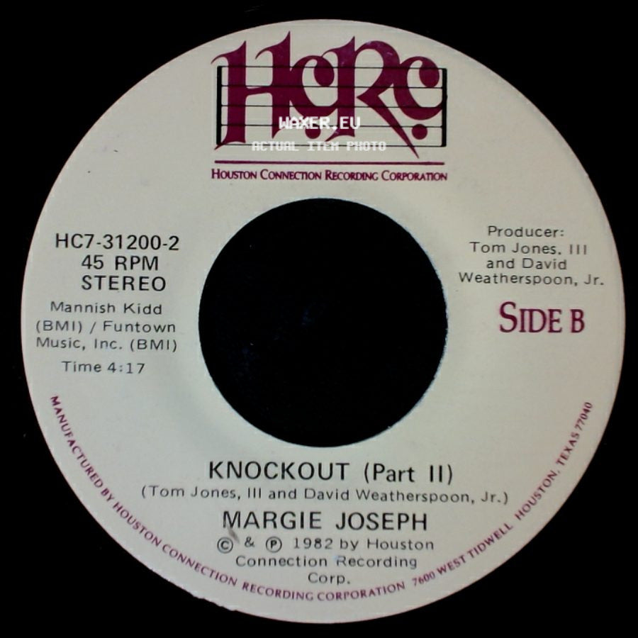 Margie Joseph - Knockout / Knockout (Part Ii) side B