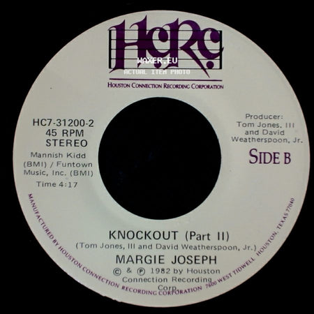 Margie Joseph - Knockout / Knockout (Part Ii) side B